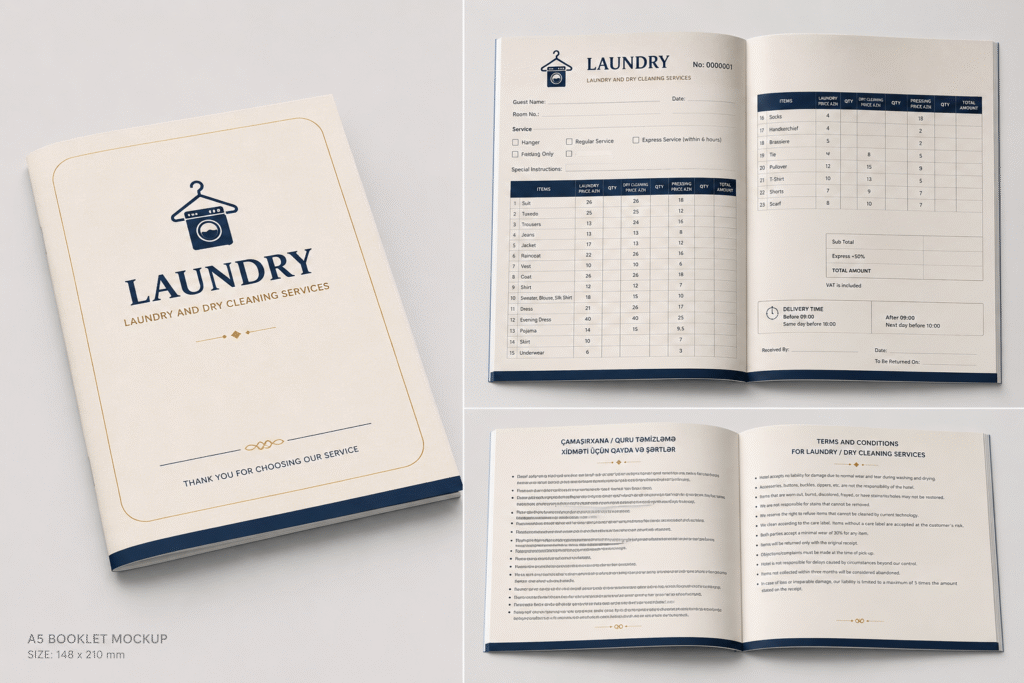 Laundry price list